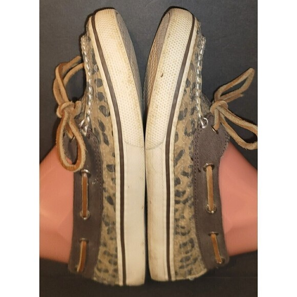 Sperry Top-Sider Shoe Bahama Boat Shoe Sequins Animal Print - Size 4 - Picture 7 of 13